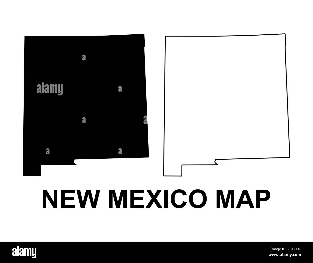 Set of New Mexico map, united states of america. Flat concept vector illustration . Stock Vector