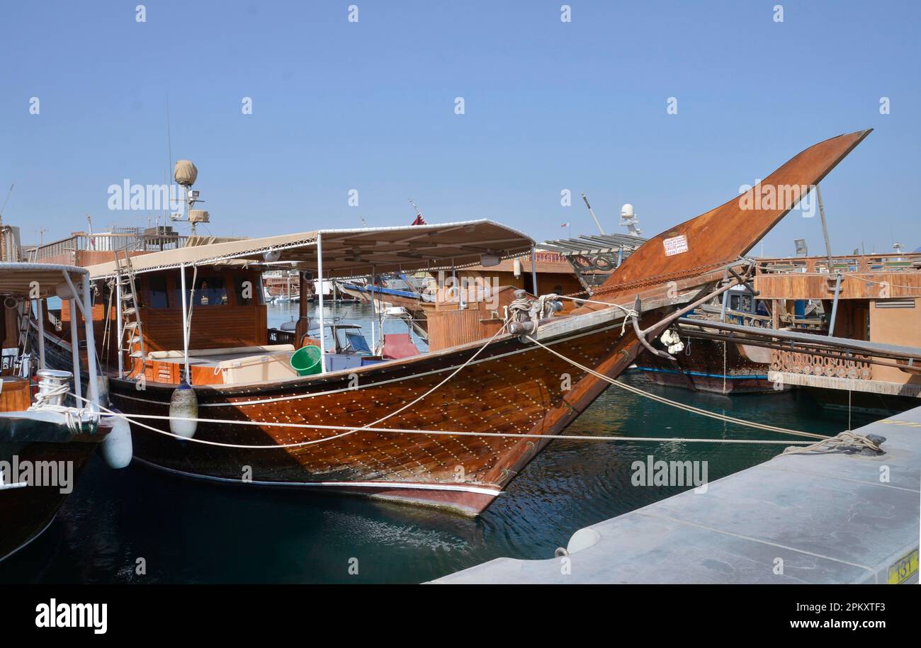 Wooden boats, Doha, Qatar Stock Photo Alamy