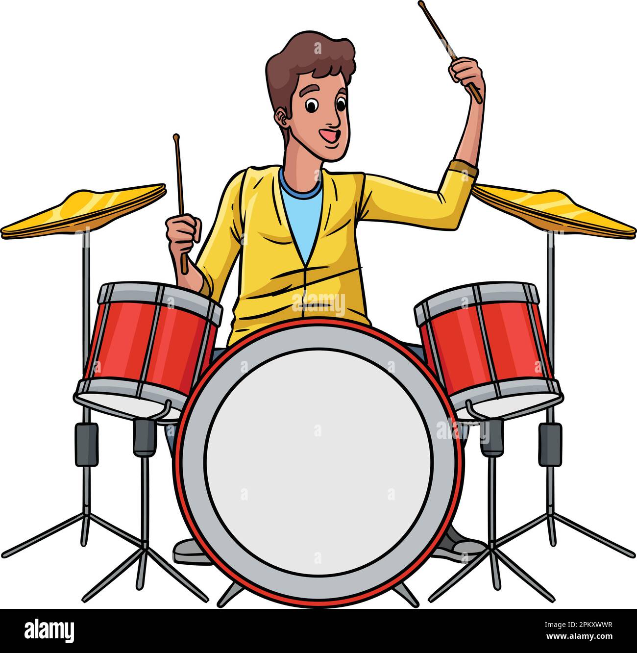 Drummer Cartoon Colored Clipart Illustration Stock Vector Image & Art
