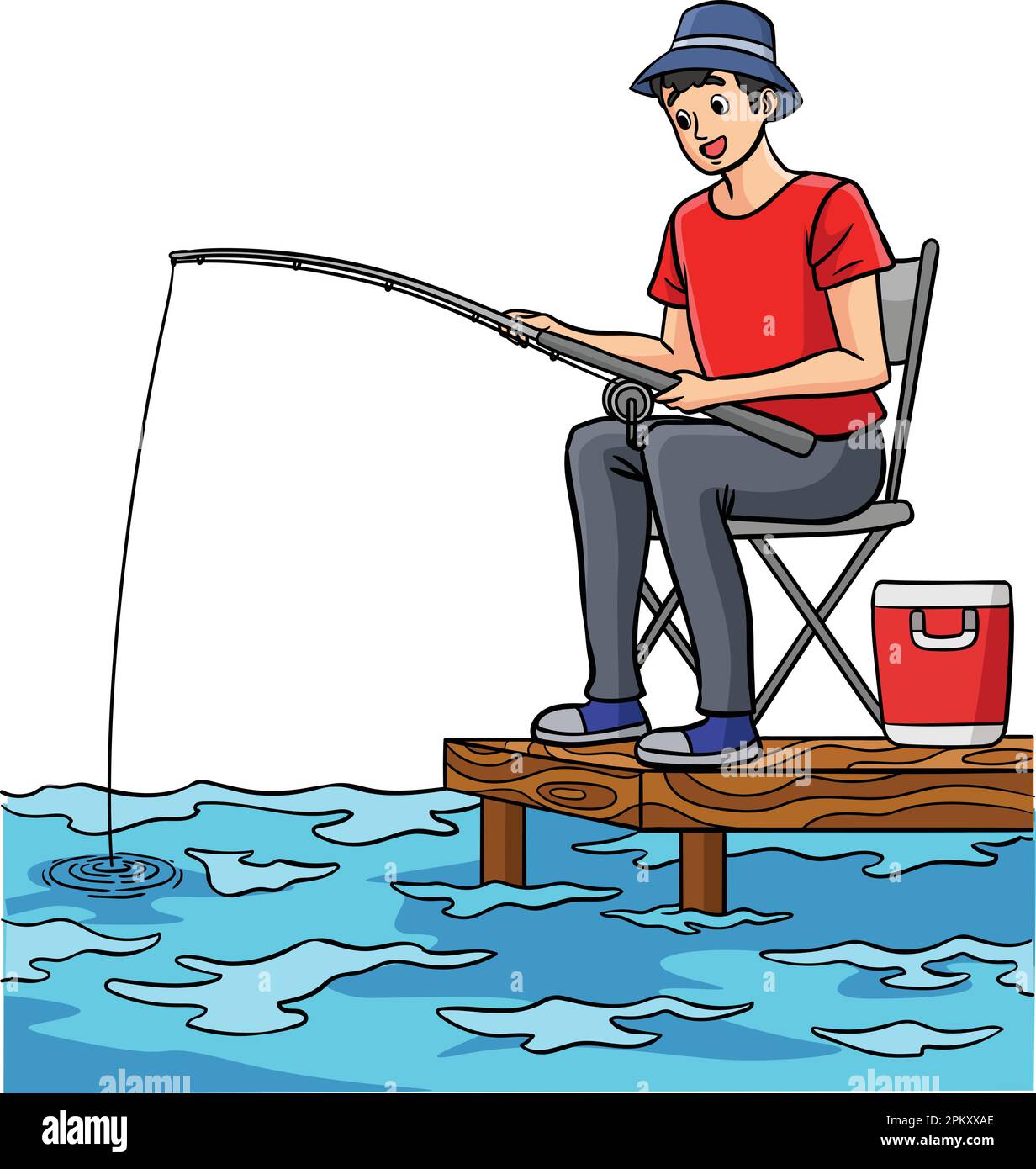Fisherman picture cartoon hi-res stock photography and images - Alamy