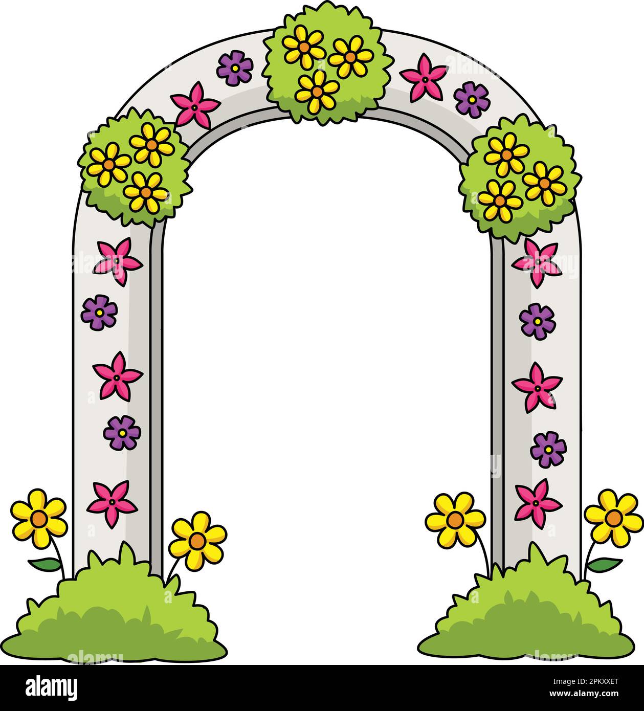 Wedding Flower Arch Cartoon Colored Clipart Stock Vector Image & Art