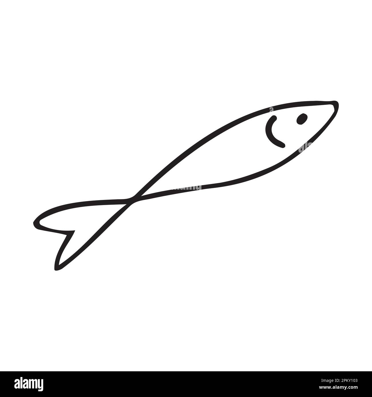 Vector hand drawn doodle sketch fish isolated on white background Stock ...