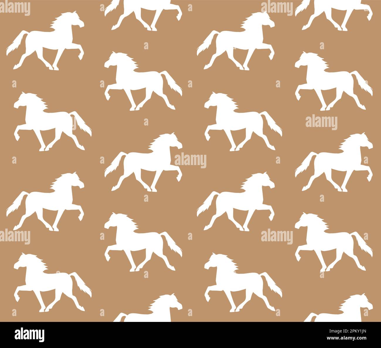 Vector seamless pattern of Iceland horse Stock Vector