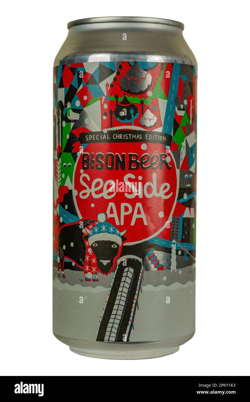 Bison Beer - See Side APA (Special Christmas Edition) - abv 5%. Stock Photo