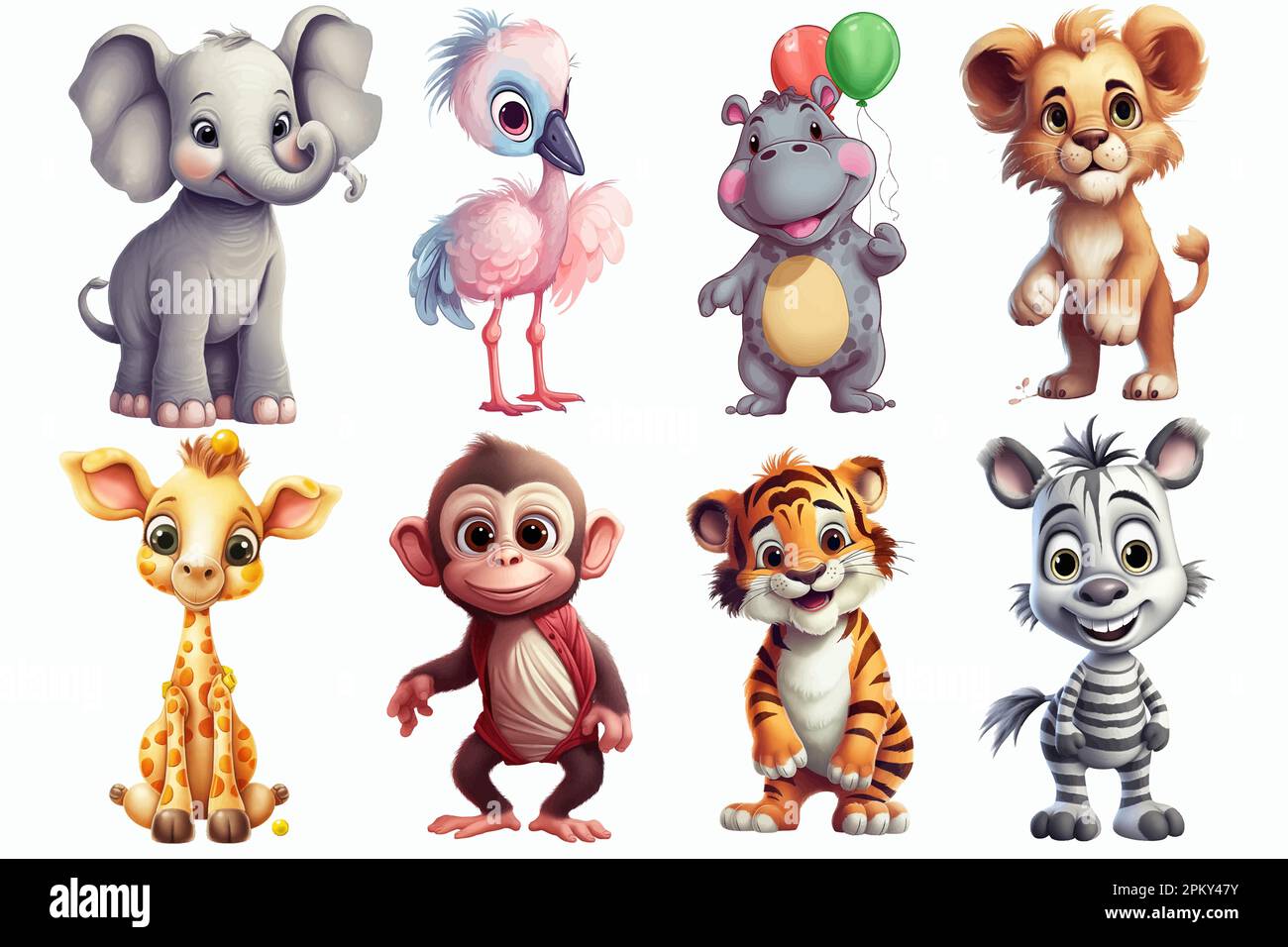 Lion zebra giraffe hippo birthday party hi-res stock photography and ...