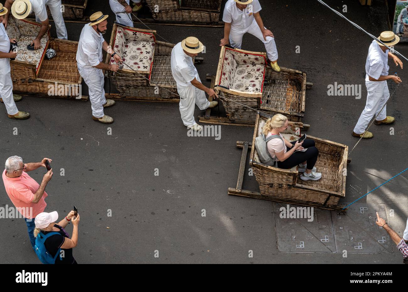 Monte Toboggan Ride Stock Photo Alamy