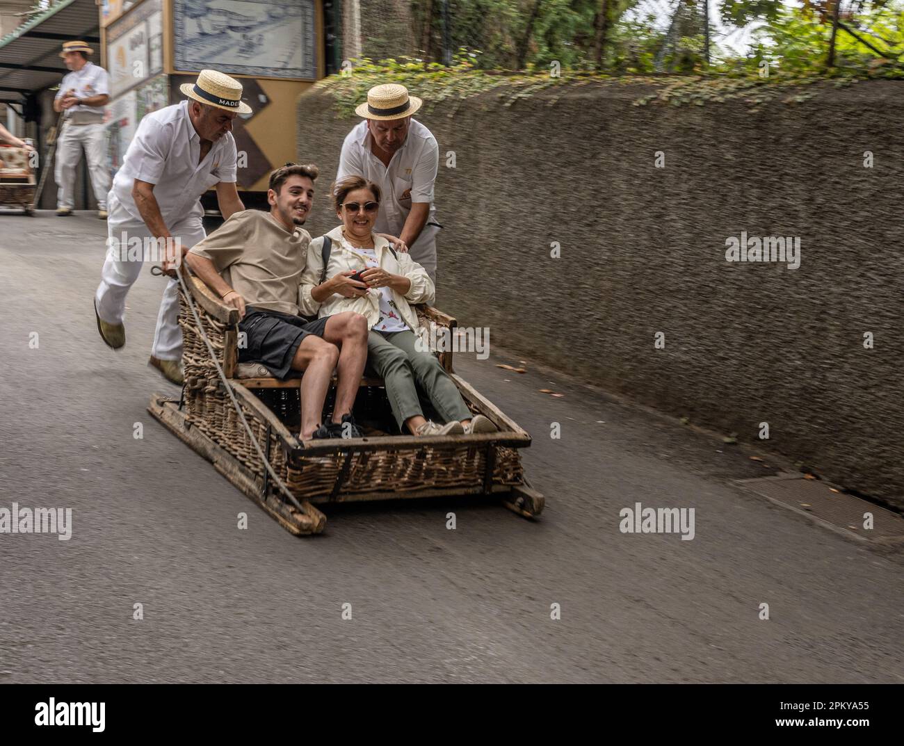 Monte Toboggan Ride Stock Photo Alamy