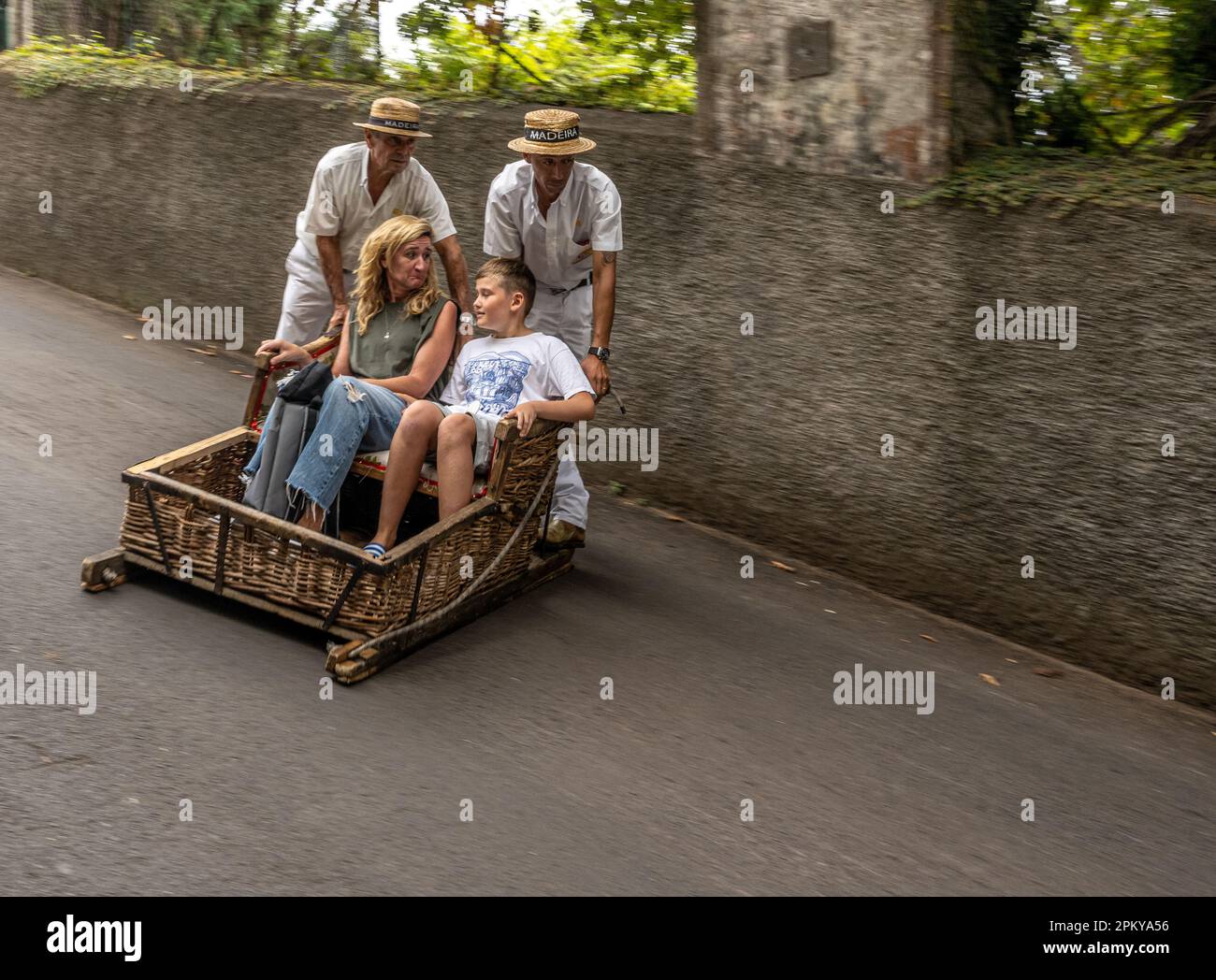 Monte Toboggan Ride Stock Photo Alamy