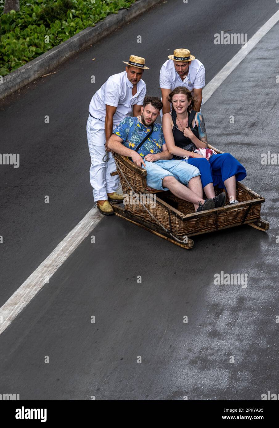 Monte Toboggan Ride Stock Photo Alamy