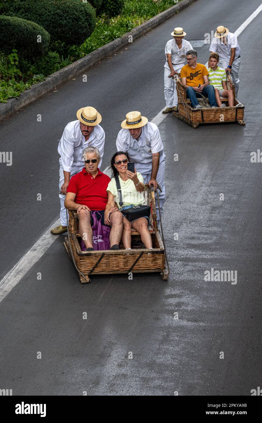 Monte Toboggan Ride Stock Photo Alamy