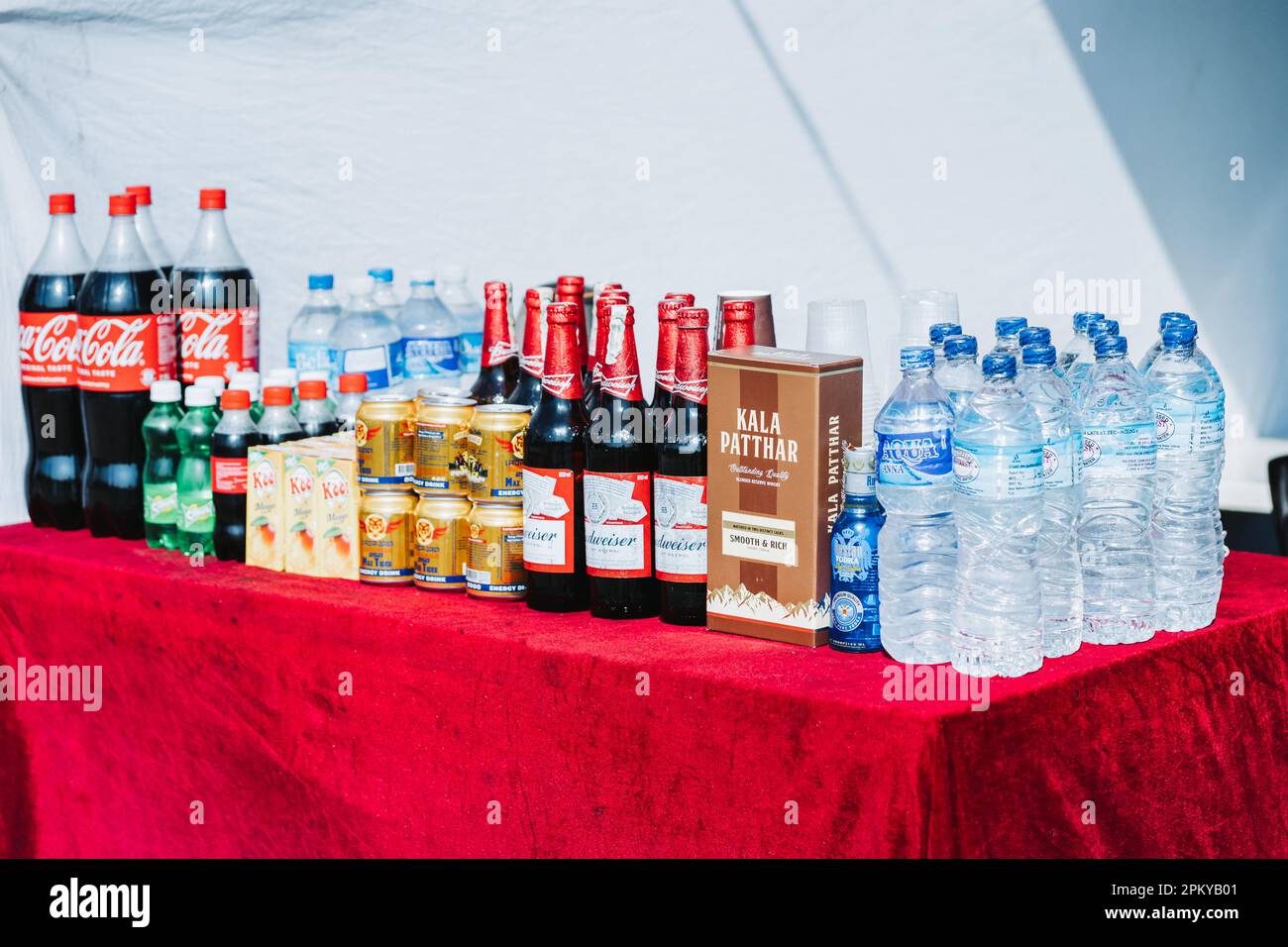 Kathmandu, Nepal Jan 22nd 2023 Mix Soft Drinks Coke Fanta Sprite