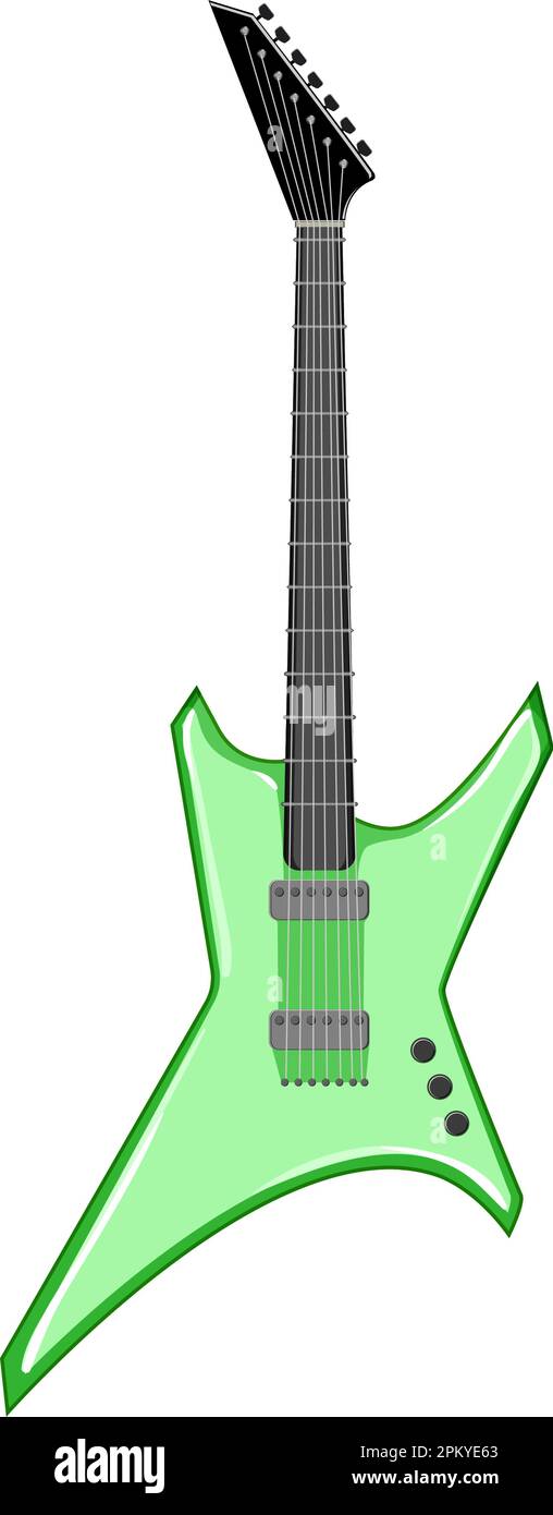 air electric guitar cartoon vector illustration Stock Vector