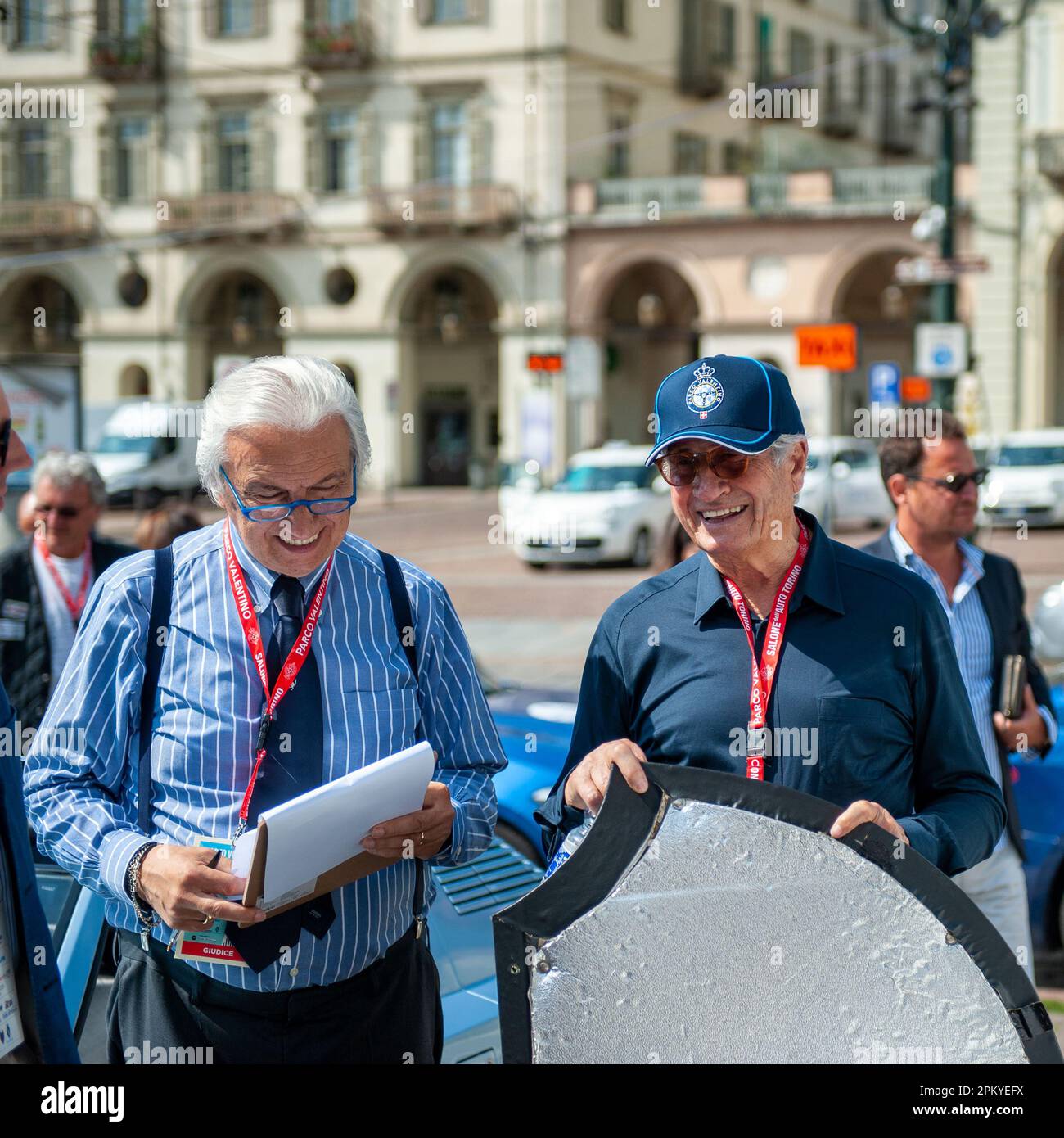 06/22/2019 Turin (Italy) A smiling Giorgetto Giugiaro during an elegance contest for historic cars Stock Photo