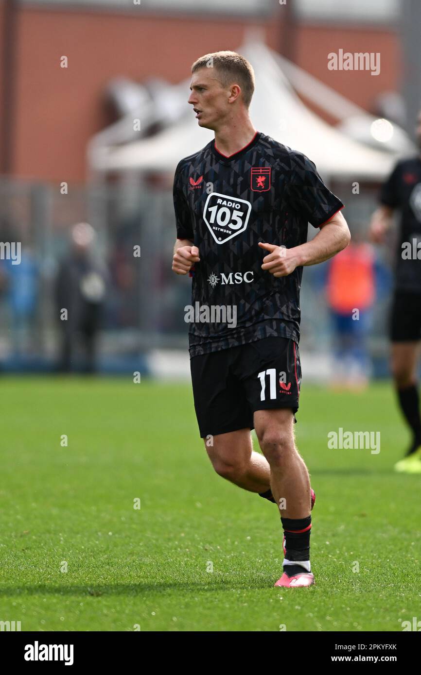 Genoa, Italy. 24 April 2022. Albert Guomundsson of Genoa CFC is