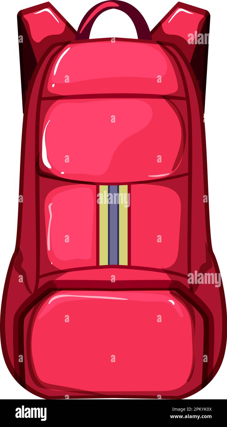 tourist hiking backpack cartoon vector illustration Stock Vector Image