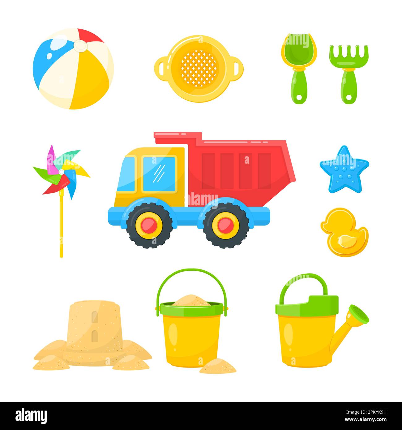 Kids sandbox toys cartoon illustration set Stock Vector Image & Art Alamy