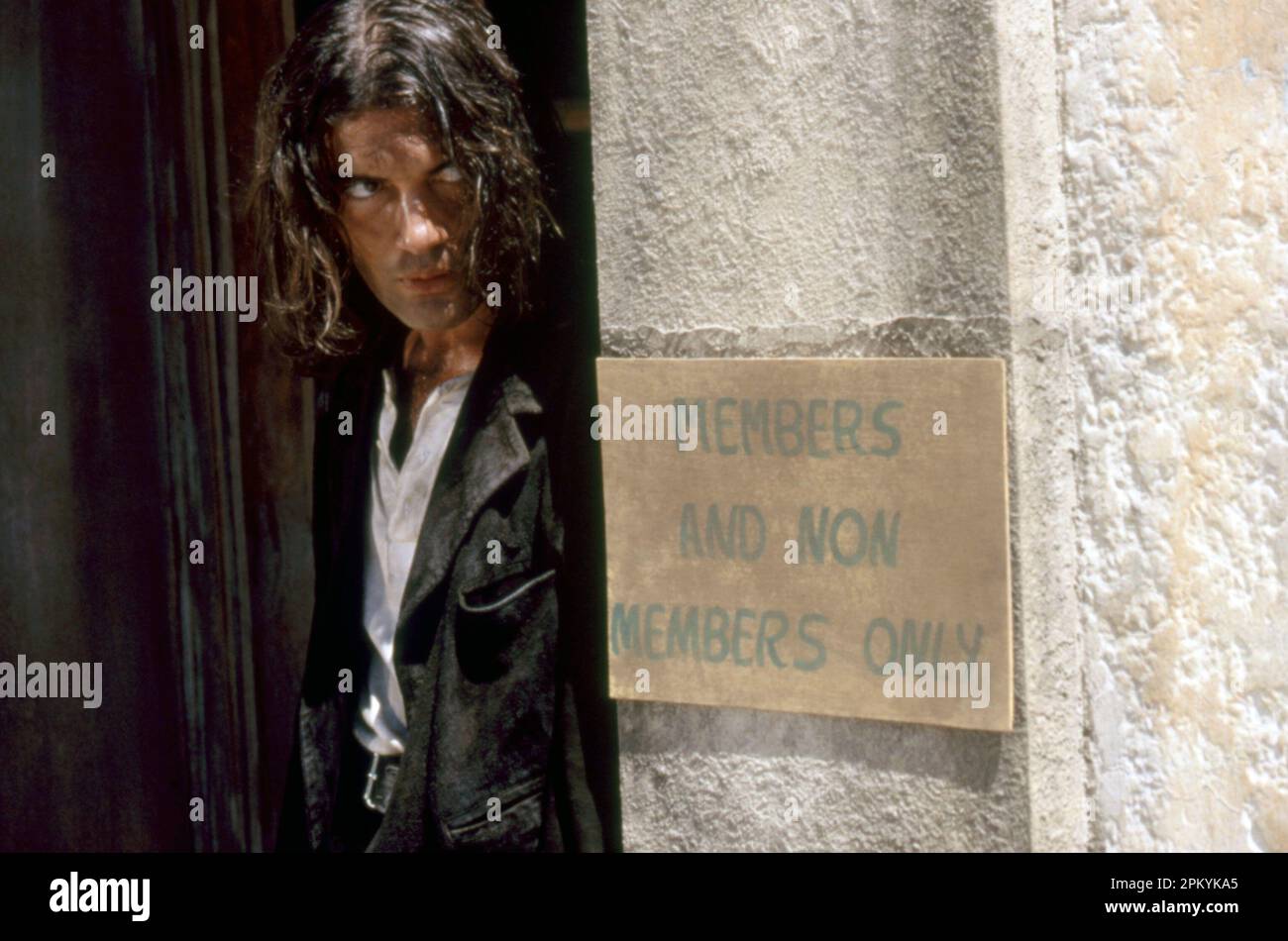 Antonio Banderas on the set of Desperado