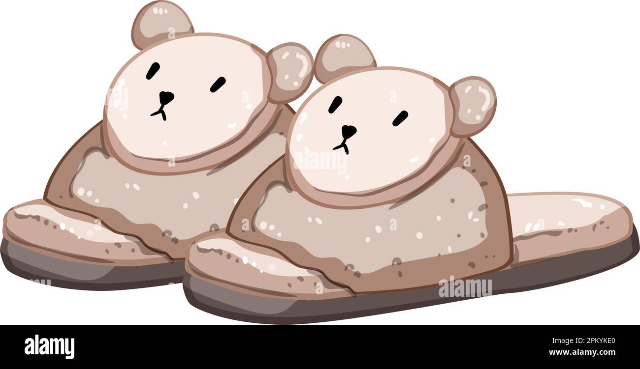 slipper kid slippers cartoon vector illustration Stock Vector Image