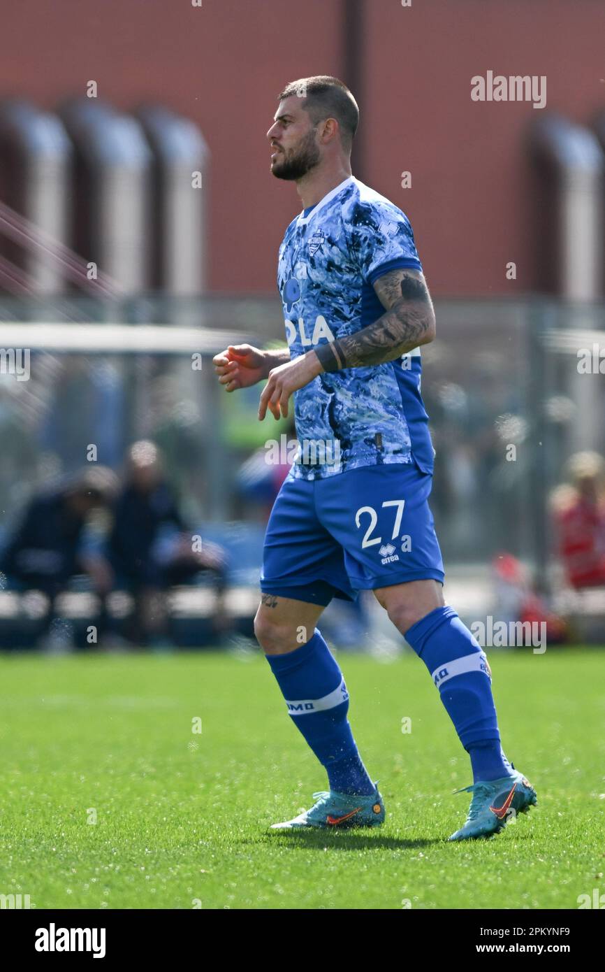 April 10, 2023, Como, Italy: Match ball during the Italian Serie B football  match between Como 1907 and Genoa CFC on 10 of Avril 2023 at stadio  Giuseppe Senigallia in Como, Italy.