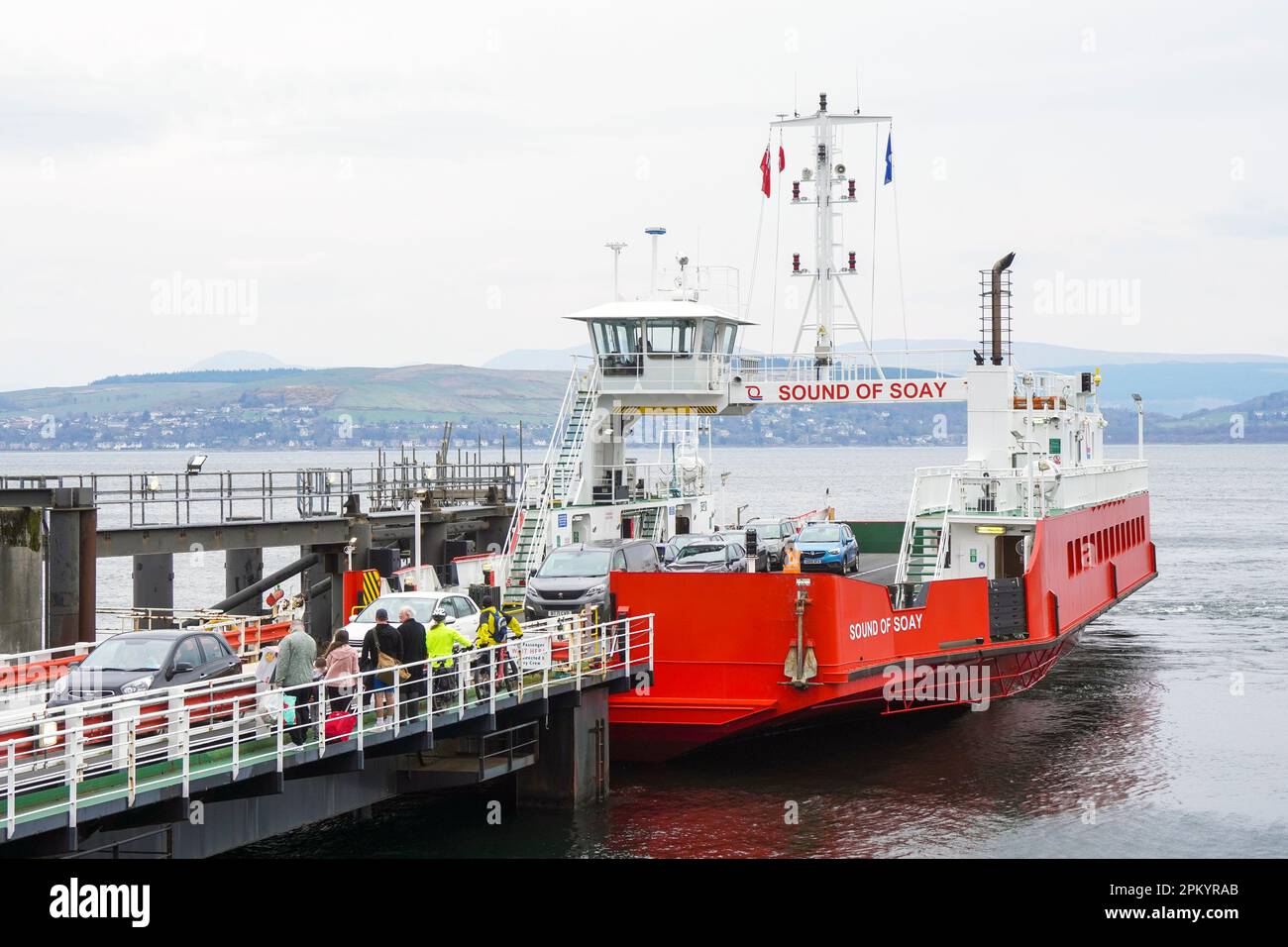 Western ferries, car and passenger ferry, Sound of Soay, sailing across