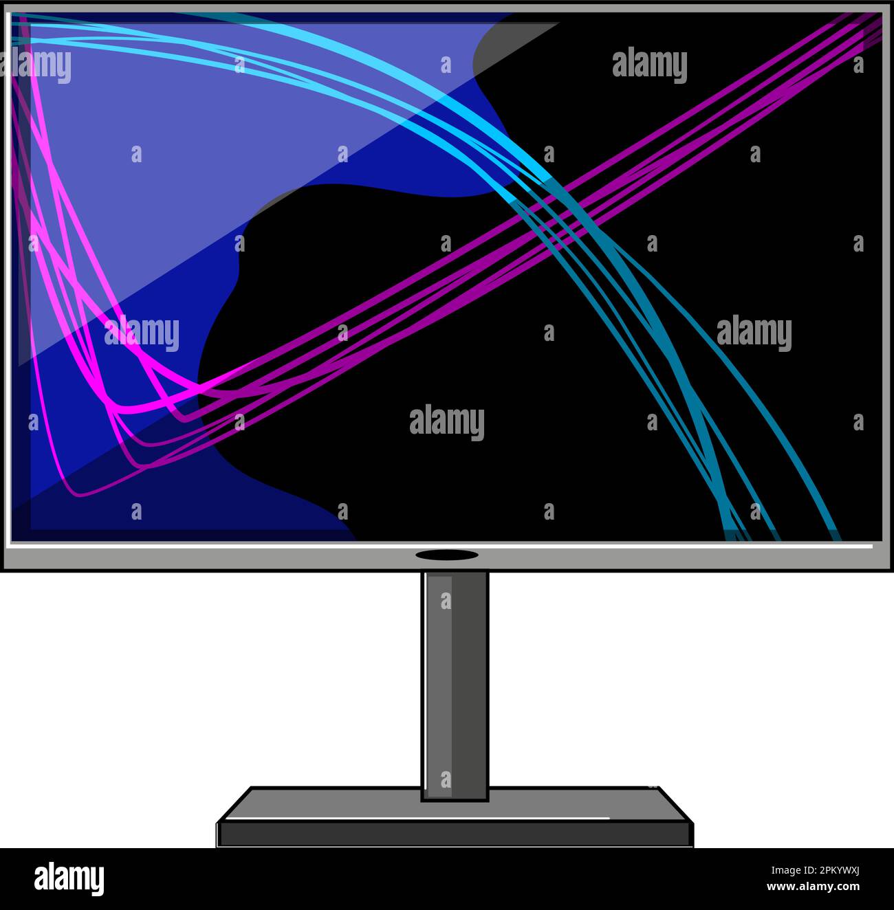 office monitor pc cartoon vector illustration Stock Vector Image & Art