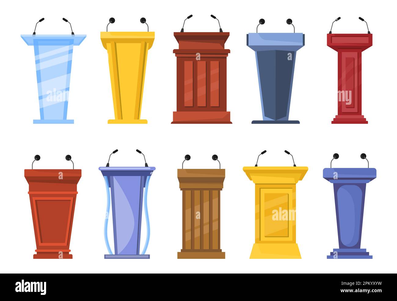 Empty rostrum microphone on Stock Vector Images - Alamy