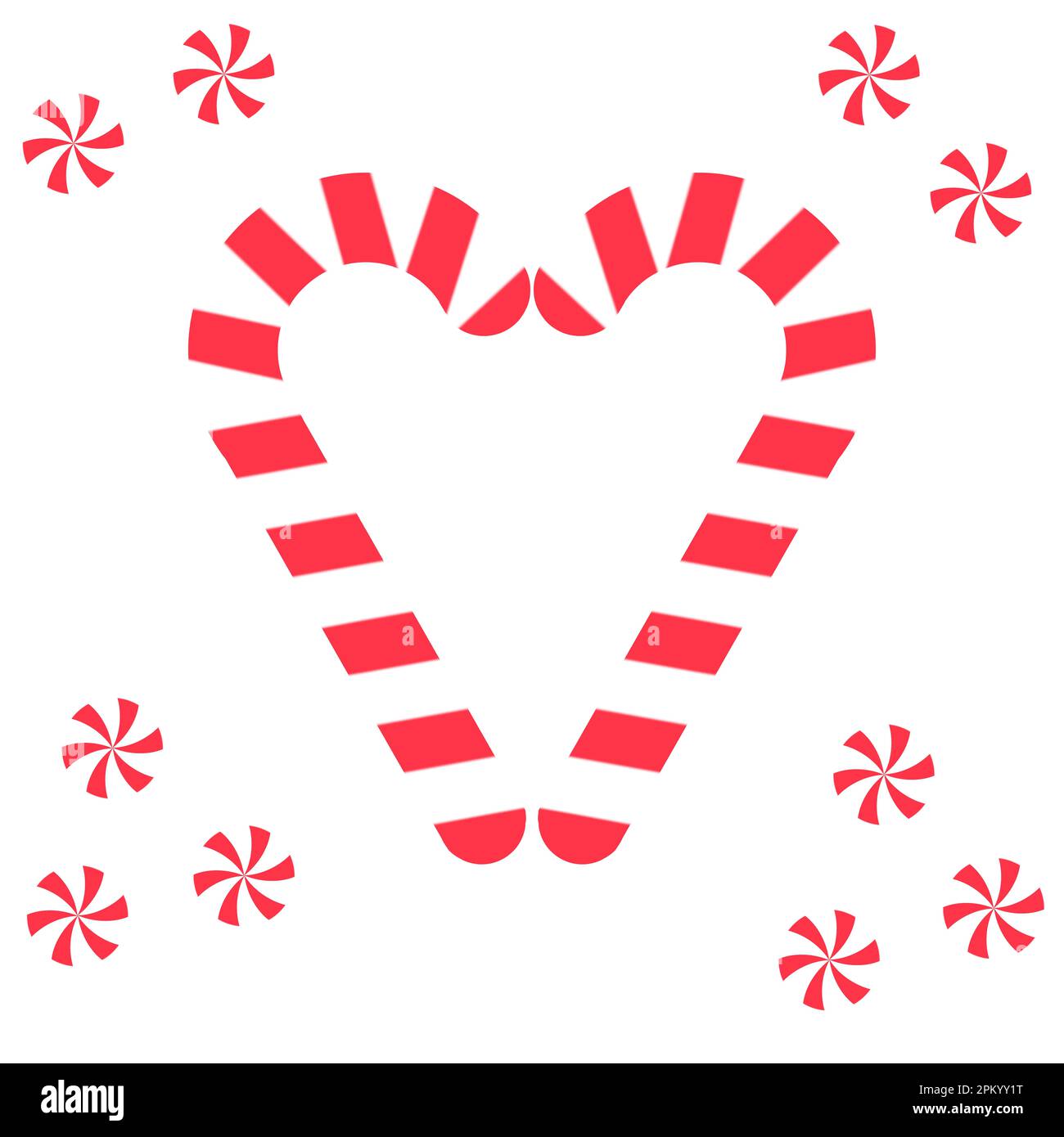 Abstract minimalist candy cane heart with peppermints Stock Photo Alamy