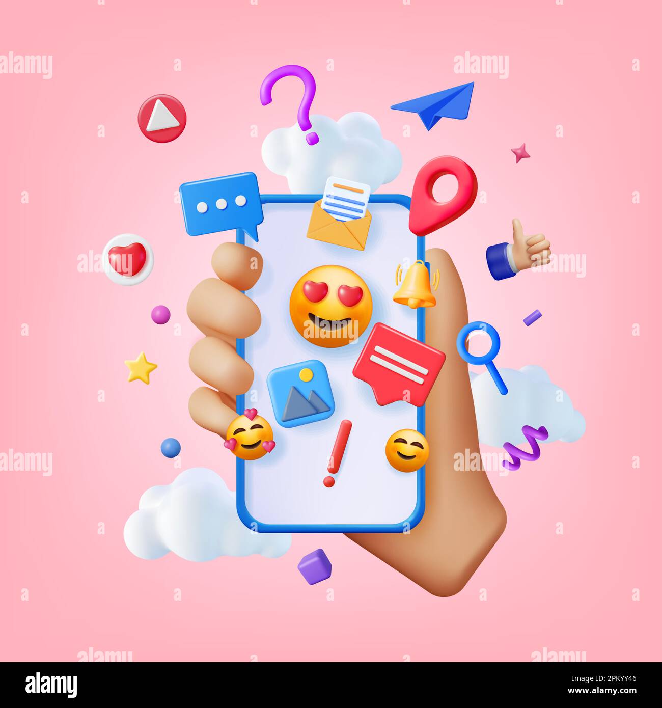 3D Social Media Concept Isolated Stock Vector Image & Art - Alamy