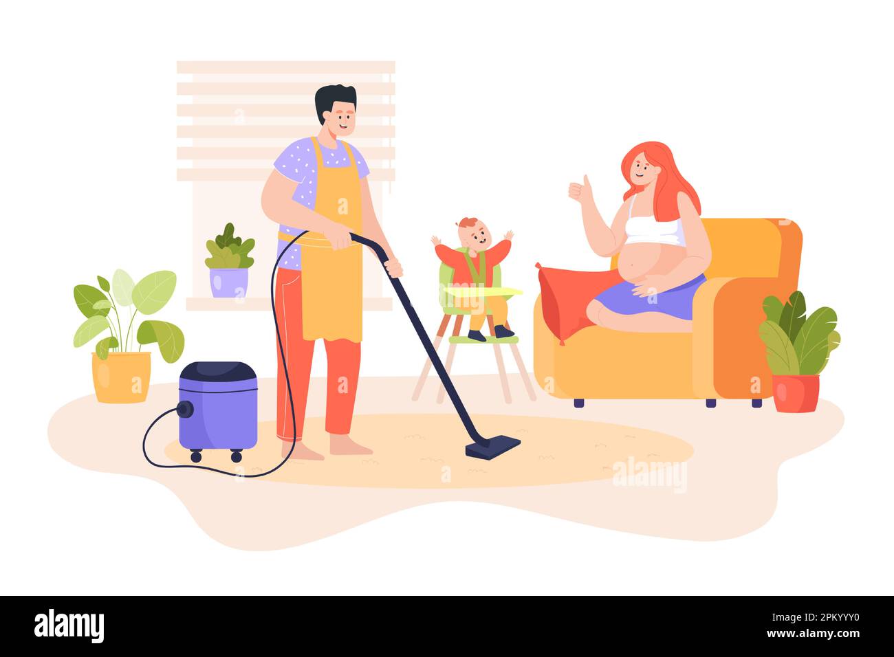Husband to wife and housework Stock Vector Images Alamy