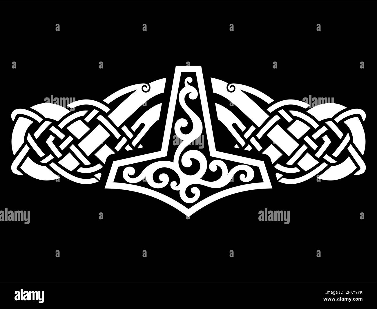 Scandinavian Viking design. Thors Hammer and the Scandinavian ornament ...