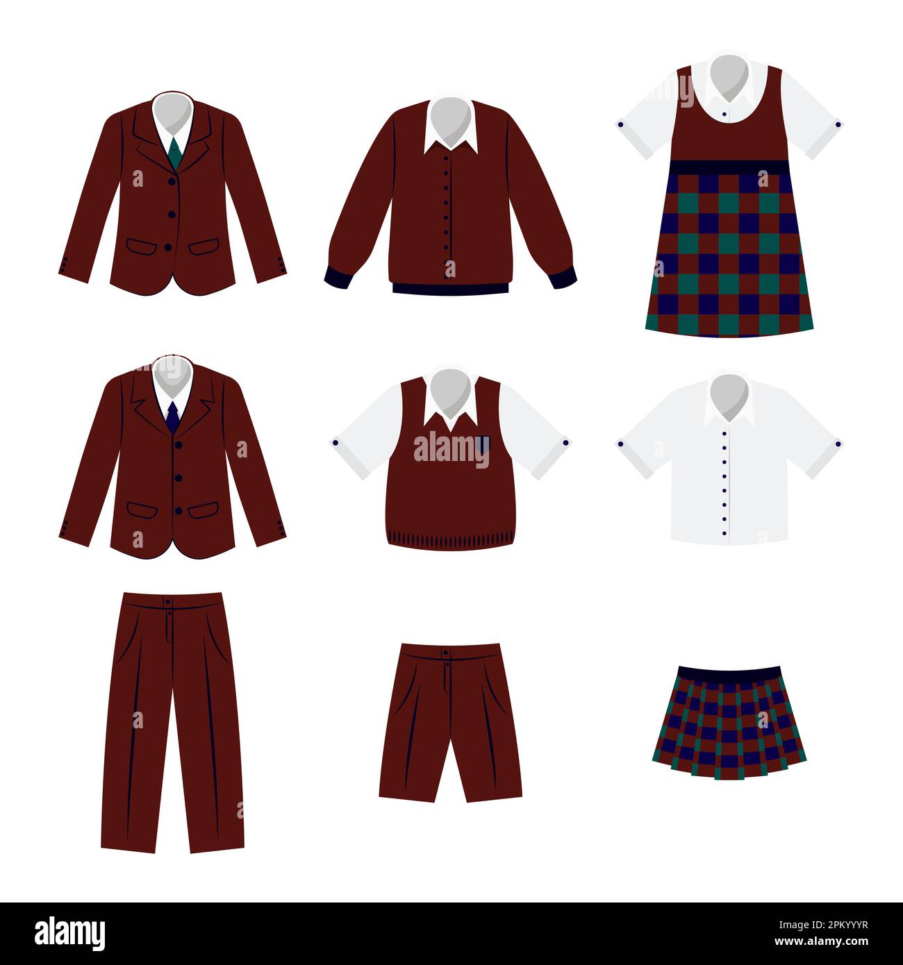 school-uniform-for-boys-and-girls-vector-illustrations-set-stock-vector