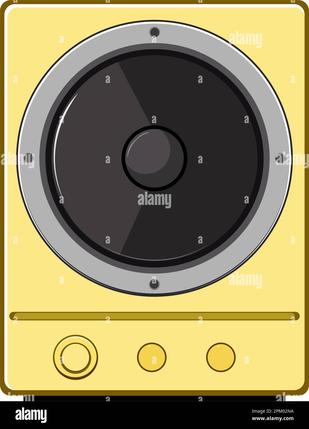 computer studio sound monitor cartoon vector illustration Stock Vector