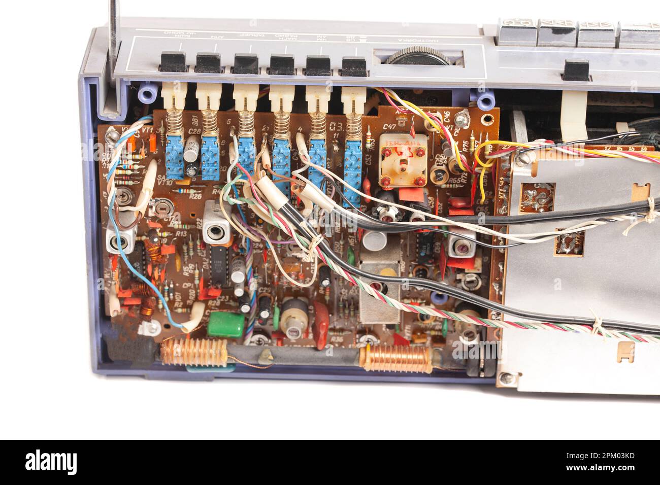 Electronic board of an old cassette tape recorder Stock Photo Alamy