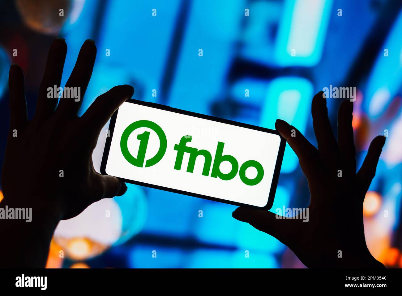 Brazil. 10th Apr, 2023. In this photo illustration, the First National Bank Omaha (FNBO) logo is displayed on a smartphone screen. Credit: SOPA Images Limited/Alamy Live News Stock Photo