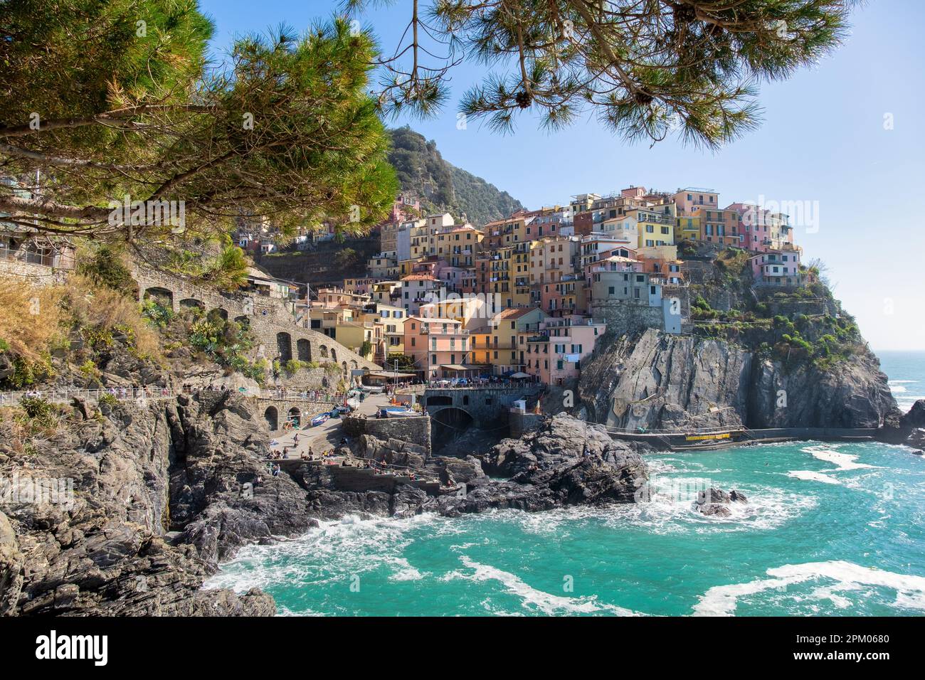 Beautiful view of Manarola small village on the rock near Lerici, Cinque  Terre in the Gulf of La Spezia (Golfo dei Poeti) Liguria, Italy Stock Photo  - Alamy