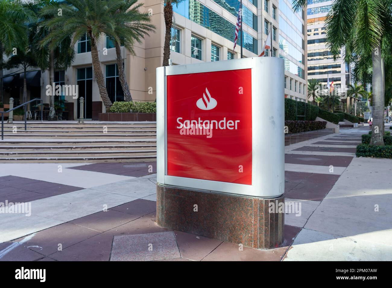 A Santander Bank branch in Miami, FL, USA. Stock Photo
