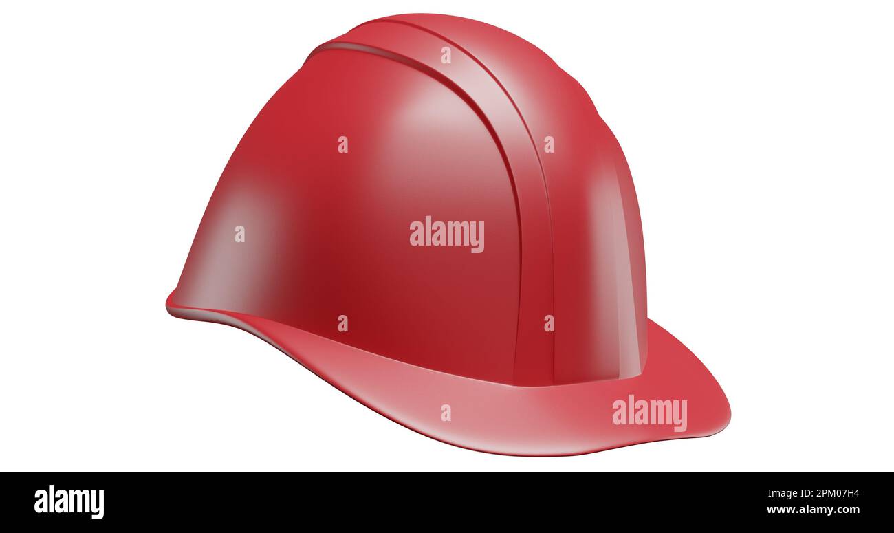 Red construction safety helmet on isolated background.3d rendering Stock Photo Alamy