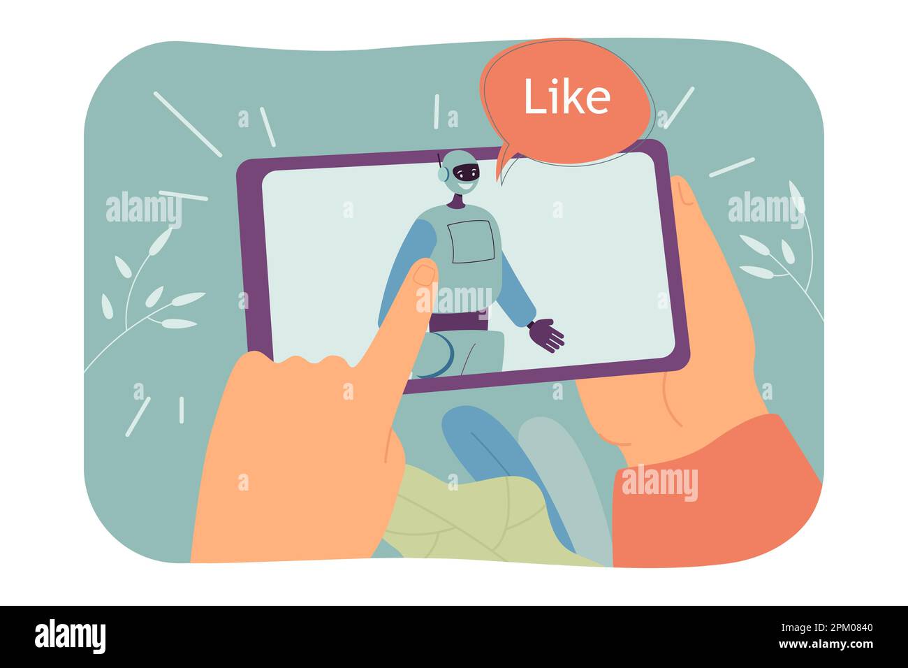 Online interaction between chatbot and customer Stock Vector