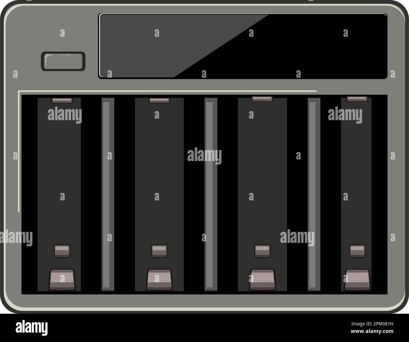 cell aa battery charger cartoon vector illustration Stock Vector Image