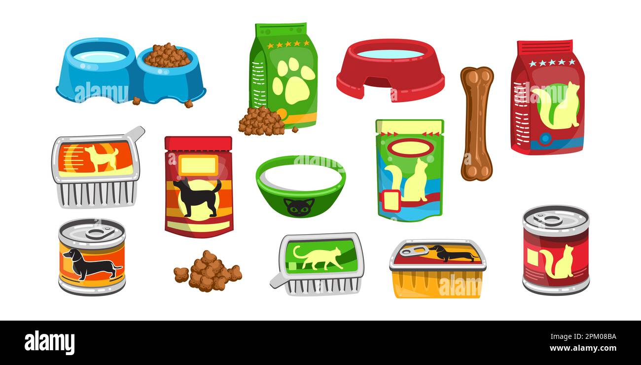 Various Pet Food Cartoon Illustration Set Stock Vector Image Art Alamy various-pet-food-cartoon-illustration-set-stock-vector-image-art-alamy