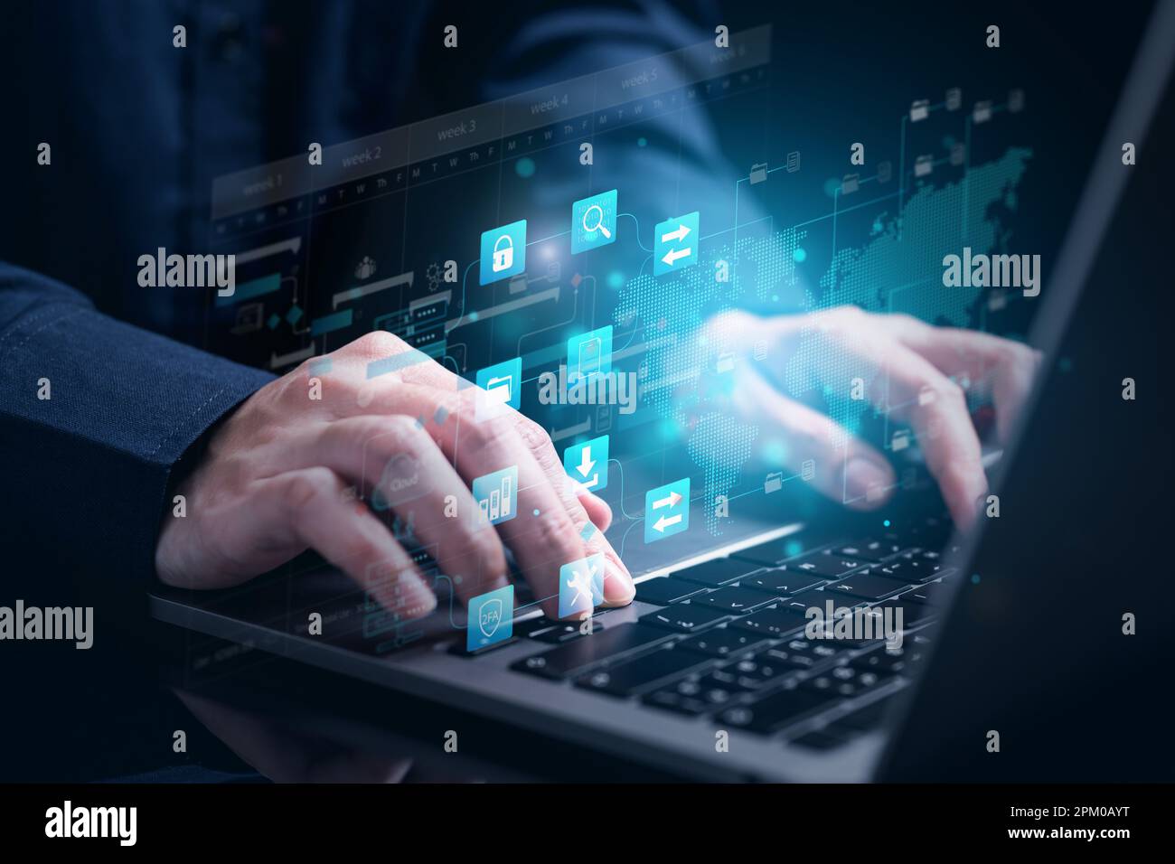 business analysis chart KPI Data icon technology Stock Photo