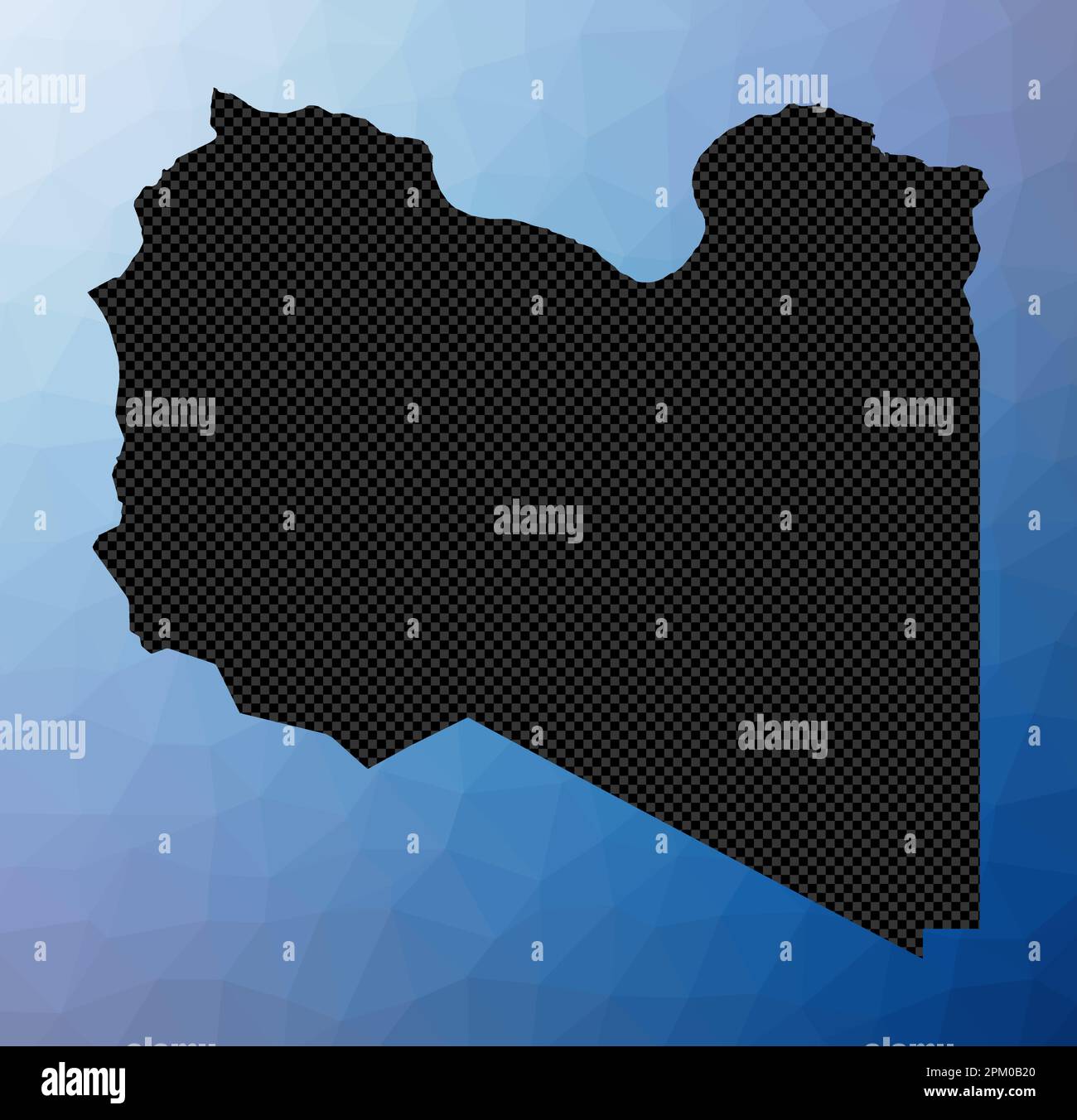 Libya geometric map. Stencil shape of Libya in low poly style. Charming ...