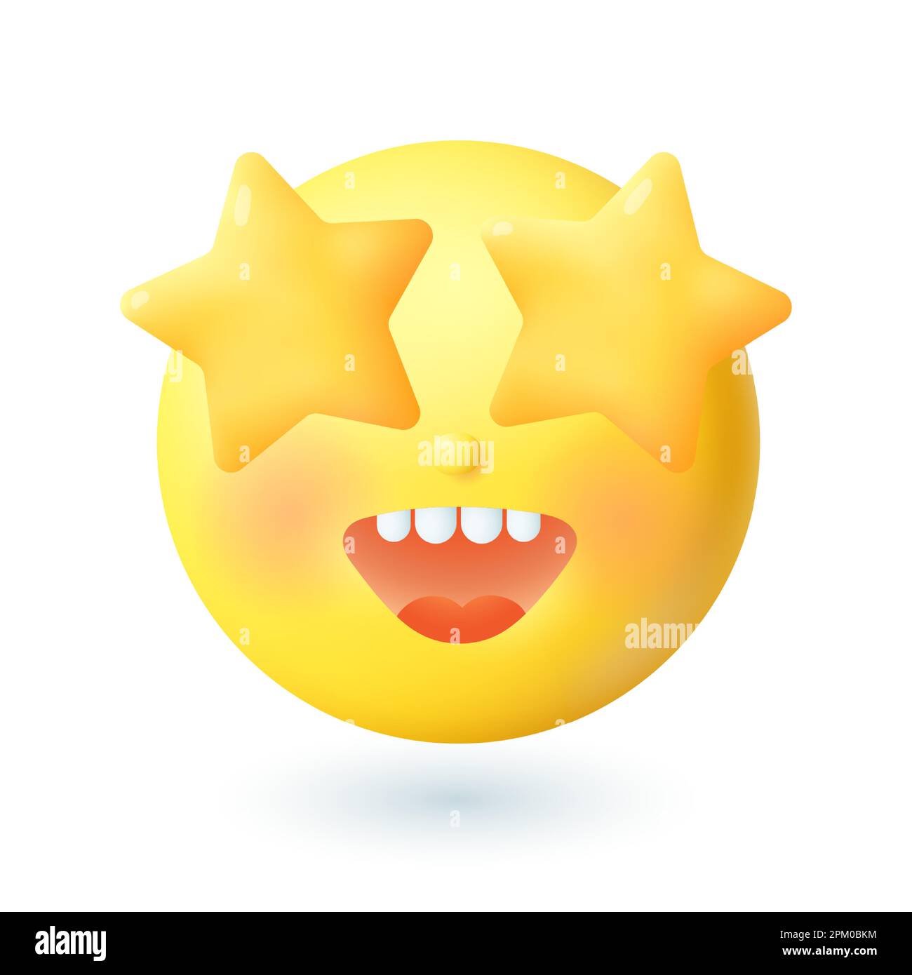 3d cartoon style emoticon with stars in eye icon Stock Vector Image & Art Alamy
