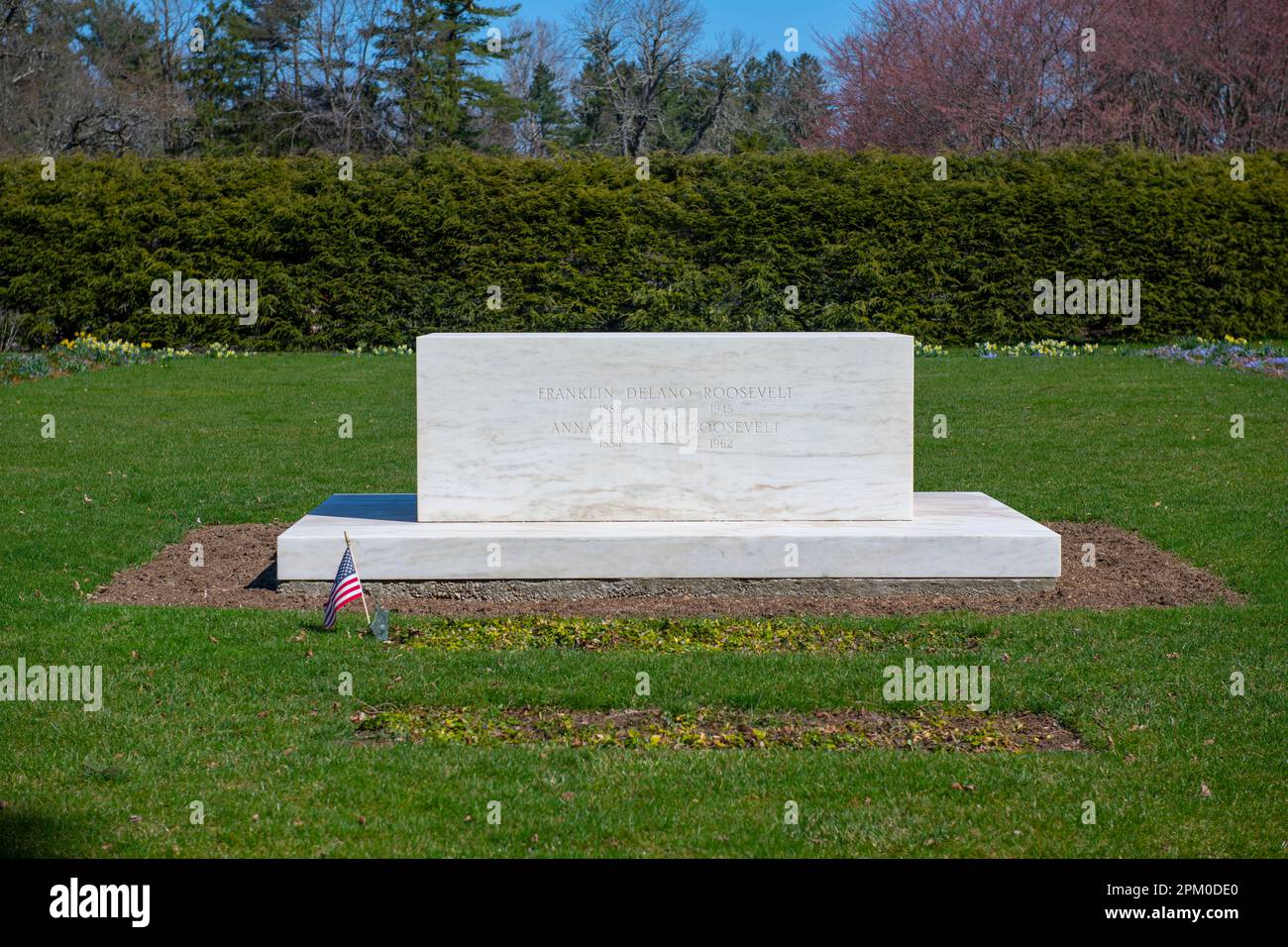 USA New York NY Hyde Park FDR Springwood estate National Historic Site Franklin Delano Roosevelt Home and Gravesite Stock Photo