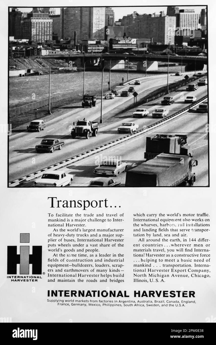 International Harvester manufacturer of trucks, buses, transport advert in a Natgeo magazine