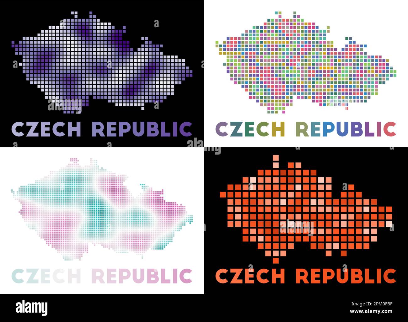 Czech Republic map Collection of maps of the Czech Republic in dotted