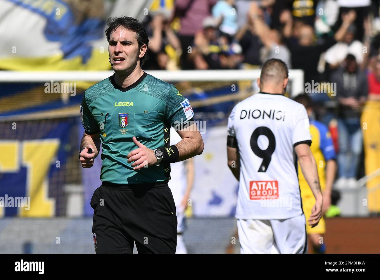 Frosinone, Italy. 10th Apr, 2023. Referee Alberto Santoro during the