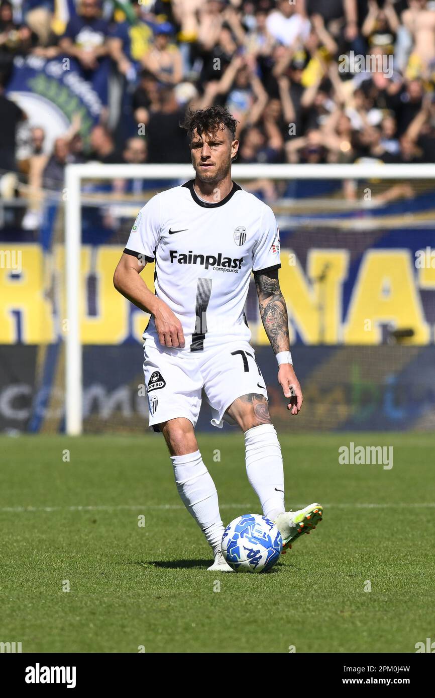 Frosinone, Italy. 10th Apr, 2023. Marcel Buchel (Ascoli Calcio 1898 FC) during the 32th day of the Serie B Championship between Frosinone Calcio vs Ascoli Calcio 1898 FC on April 10, 2023 at the Stadio Benito Stirpe in Frosinone, Italy. Credit: Live Media Publishing Group/Alamy Live News Stock Photo