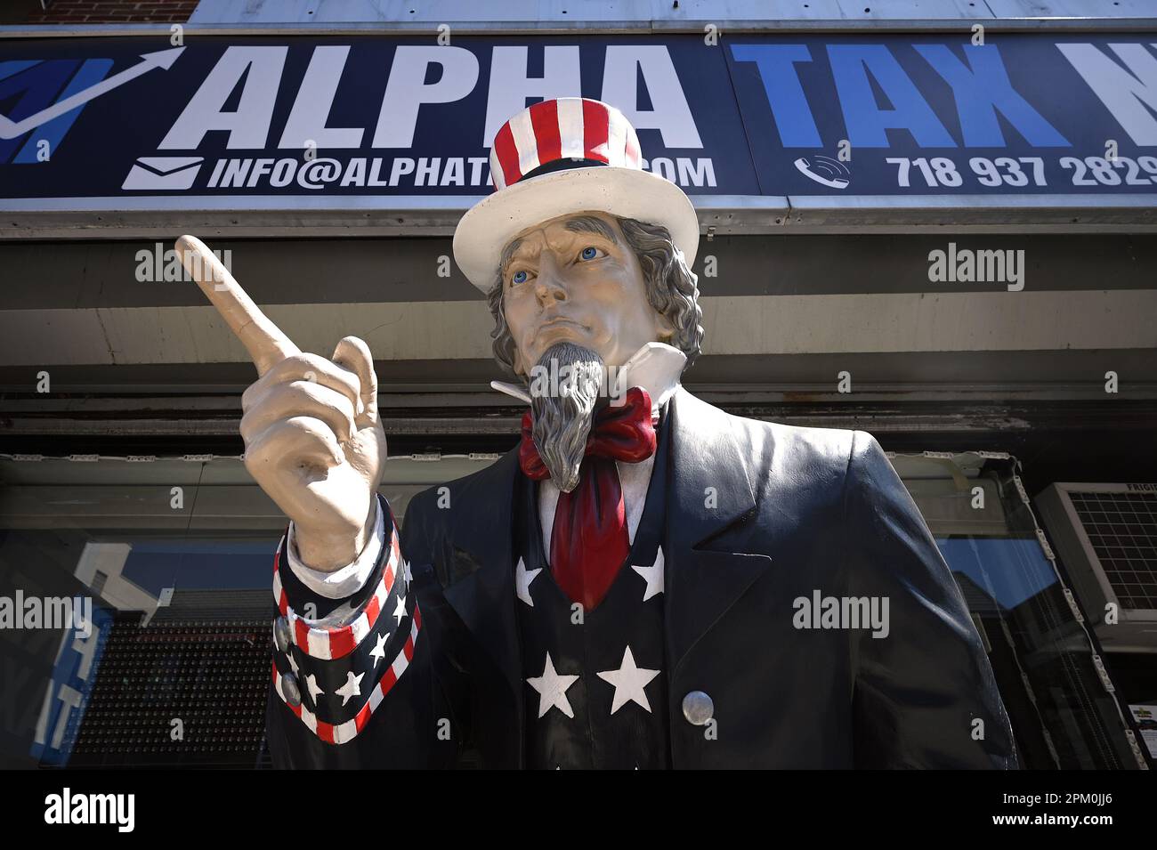 New York, USA. 10th Apr, 2023. A mannequin representing Uncle Sam