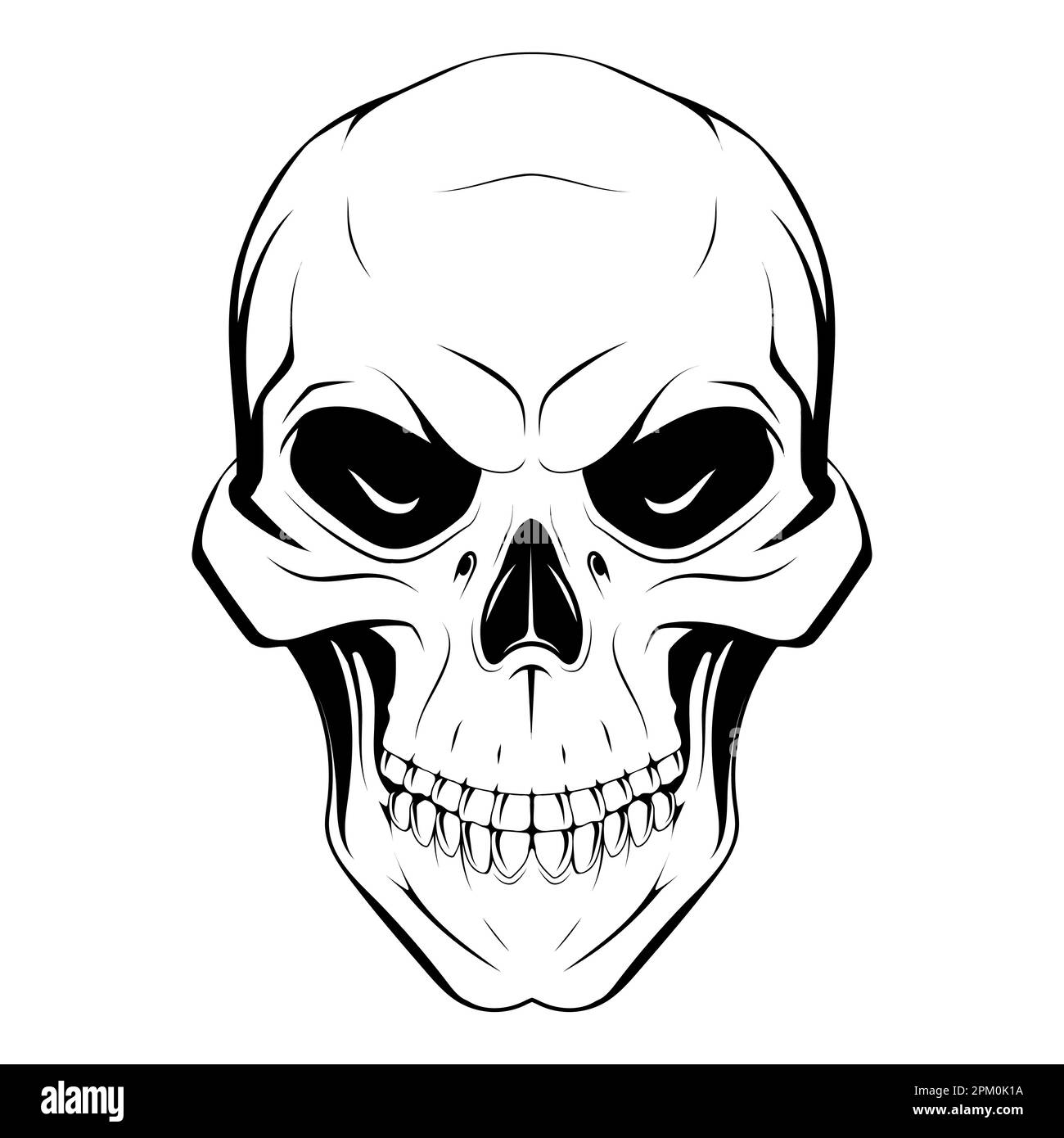 Skull. sketch vector illustration isolated on white background Stock ...